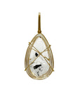 Captured Enhydro Quartz Teardrop Pendant