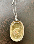 enhydro quartz 18k bimetal necklace with 3 way silver rolo chain