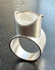 Silver ring with enhydro quartz stone