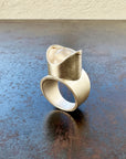 Captured Enhydro Quartz Parabola Ring
