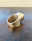 Captured Enhydro Quartz Parabola Ring