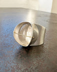 Captured Enhydro Quartz Parabola Ring