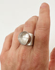 Captured Enhydro Quartz Parabola Ring