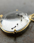 enhydro quartz teardrop pendant in 18k gold