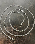 montana agate necklace with silver figaro chain