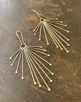 fringe earrings, 18k gold earrings, 18k gold jewelry, gold jewelry, hilary finck jewelry, handmade jewelry, statement jewelry, luxury jewelry.