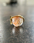 rutilated quartz orb 18k gold pendant