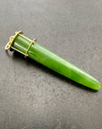 green jade, jade pendant, jade torpedo, 18k gold, gold pendant