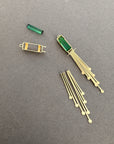 Captured Green Tourmaline and Fringe Deco Earrings