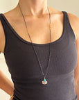 Iron Quartz & Turquoise Pendant