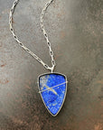Captured Rough Lapis Shield Necklace