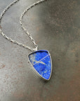 Captured Rough Lapis Shield Necklace