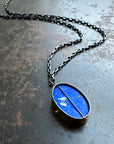 lapis lazuli necklace, 18k bimetal, sterling silver, handmade jewelry, hilary finck jewelry, something blue