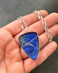 Captured Rough Lapis Shield Necklace