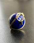 lapis lazuli, lapis orb, lapis necklace, lapis charm, lapis pendant, 18k gold, 18k gold pendant, fine jewelry
