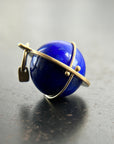 lapis lazuli, lapis orb, lapis necklace, lapis charm, lapis pendant, 18k gold, 18k gold pendant, fine jewelry