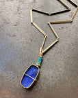 Captured Persian Turquoise & Lapis Pendant