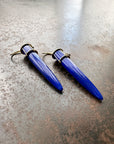 lapis lazuli, lapis earrings, 18k gold earrings, torpedos, blue earrings, something blue