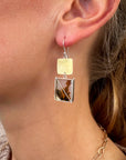 Captured Mismatch Dendritic Agate Earrings