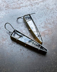 montana agate, 18k gold silver bimetal, one of a kind, hilary finck jewelry, earrings