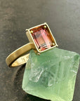pink tourmaline ring in 18k gold