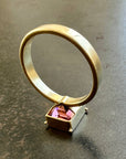 pink tourmaline ring in 18k gold