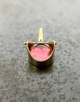 pink tourmaline oval pendant in 18k gold
