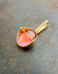 pink tourmaline oval pendant in 18k gold