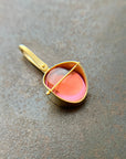 pink tourmaline oval pendant in 18k gold