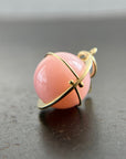 pink, pink pendant, pink opal, 18k gold, orb, fine jewelry