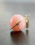 pink, pink pendant, pink opal, 18k gold, orb, fine jewelry