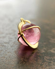 pink tourmaline orb pendant in 18k gold