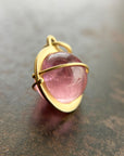 pink tourmaline orb pendant in 18k gold