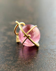 pink tourmaline orb pendant in 18k gold