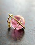 pink tourmaline orb pendant in 18k gold