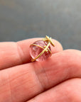pink tourmaline orb pendant in 18k gold