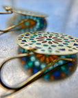 plique-a-jour, earrings, 18k gold earrings, mallorca, fine jewelry, enamel jewelry