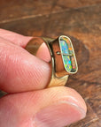 boulder opal ring, 18k gold ring, one of a kind ring, hilary finck jewelry, fine jewelry, handmade jewelry, captured collection, unique jewelry.