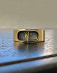 boulder opal ring, 18k gold ring, one of a kind ring, hilary finck jewelry, fine jewelry, handmade jewelry, captured collection, unique jewelry.