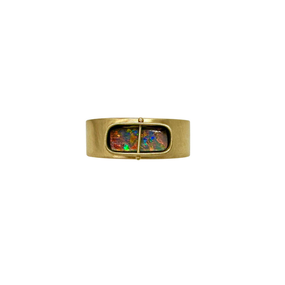 Captured Rectangle Opal Ring