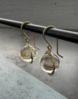 Captured Rutilated Quartz Orb Drop Earrings