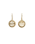 Captured Rutilated Quartz Orb Drop Earrings