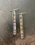 sapphire earrings, 14k gold earrings, gold jewelry, sapphire jewelry, hilary finck jewelry, fine jewelry, unique jewelry, dangle earrings.