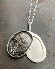 Captured Black Tourmaline in Quartz Slide Locket