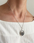 Captured Black Tourmaline in Quartz Slide Locket