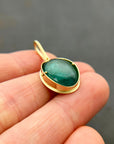 teal green tourmaline oval pendant in 18k gold