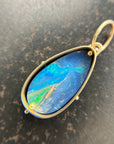 Teardrop Australian Boulder Opal Pendant Captured® in 18k Gold