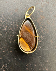 Teardrop Australian Boulder Opal Pendant Captured® in 18k Gold