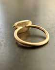 tourmaline ring, 14k gold ring, gold ring, three tourmaline stones set together