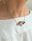 Captured Trapezoidal Rutilated Quartz Necklace
